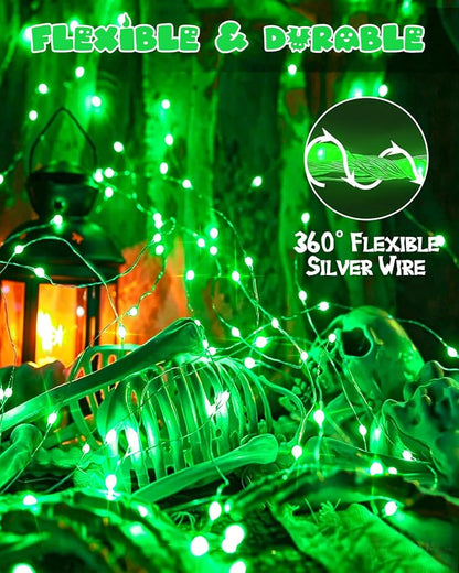 4 Pack 60 LED Fairy Lights Battery Operated with Timer, 20FT Waterproof String Lights Indoor Outdoor, Cuttable Battery Light for Home Bedroom Wedding DIY Centerpiece Christmas Decorations (Green)