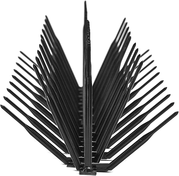Bird B Gone - Black Plastic Anti Bird Spikes (24') - Humane Deterrent - Stops Pigeons & Birds from Roosting - UV-Stabilized Polycarbonate - for Rooftops, Ledges, Fences, Etc - Made in USA