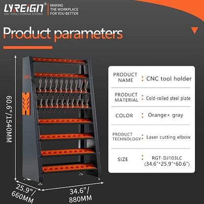CAT/BT40 Large Capacity CNC Tool Storage Cabinet, CNC Tool Holder Vertical Drawer Cabinet for Warehouse Workshop Factory Garage Machining Centers