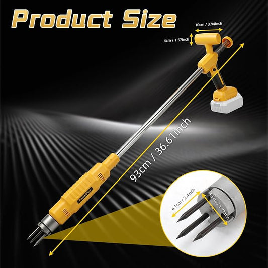 Cordless Weed Puller Tool for Dewalt 20V Battery (No Battery) | 800W, 650RPM, Weed Puller Tool, Long Handle, 3-Claw Steel Head, 36.6" Stand-Up Design, for Lawn and Garden