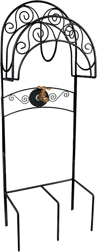 Liberty Garden 640 Carrington Decorative Metal Hose Stand w/Bib, Black