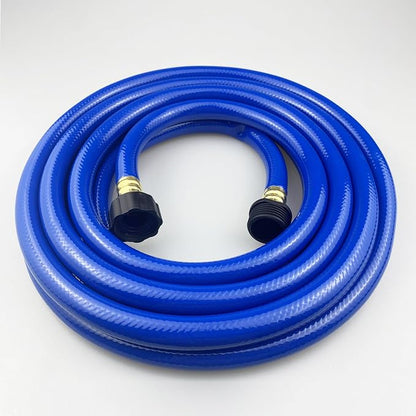 Darnassus PVC Garden Hose 1/2 Inch, 15 FT Flexible Water Hose Blue with Male and Female Plastic Fittings - No Leaking and Lightweight for Household Outdoors Lawns Patio