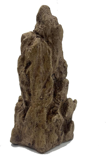 Fish Tank Decorations, Large Aquarium Decor Accessories with Heavy Concrete Rock Mountain, Bearded Dragon Hideout, Reptile & Amphibian Habitat Hideouts, Weighted Cave Stone (Brown Mountain)
