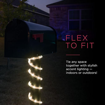 UltraPro LED Rope Lights, 16ft Classic Clear Rope, Warm White Light 3000K, Indoor/Outdoor, Flexible, Linkable, Durable, Rope Lights Outdoor, 54503