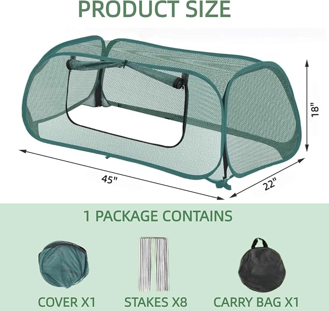 1Pack Raised Garden Bed Covers, Pop Up Mesh Plant & Vegetable Cover,30% Sunblock Plant Shade Tent, Outdoor Planter Protection, Sun & Insect Guard