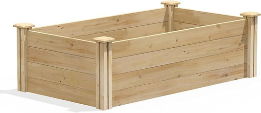 Greenes Fence Premium Cedar Raised Garden Bed, 2' x 4' x 14" (3/4" Thick) - Made in USA with North American Cedar