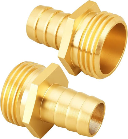SIGURANTA 5/8" male hose fittings | Brass GHT Thread Spigot Connector | Outdoor Water Hose Fitting for Sprinkler Gun Connection | Garden Hose End Adapter (5/8" MHT Barb Fitting 10PCS)