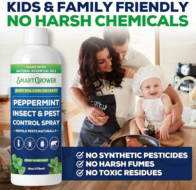 Peppermint Insect & Pest Control Best Value Concentrate - Repels Insects & Pests for Home, Indoor, Outdoor, Garden - Maximum Strength Concentrate (Makes Two Gallons RTU) 16 oz