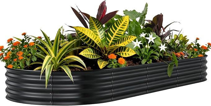 Galvanized 6x3x1 ft Raised Garden Bed Outdoor, Metal Planter Box for Flowers Vegetables, Rust-Resistant Raised Garden Beds for Gardening, Easy Assembly Outdoor Garden Box & Planters, Gray