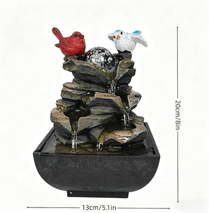 Indoor Water Fountain, Small | Desk Waterfall, Zen Tabletop Design, Home Office Decor, Mini Size