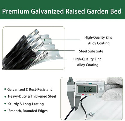 Gartist 8×4×1 ft Large Black Raised Garden Bed Planter, Easy Assembly Metal Garden Bed Outdoor for Vegetables, Flowers & Herbs