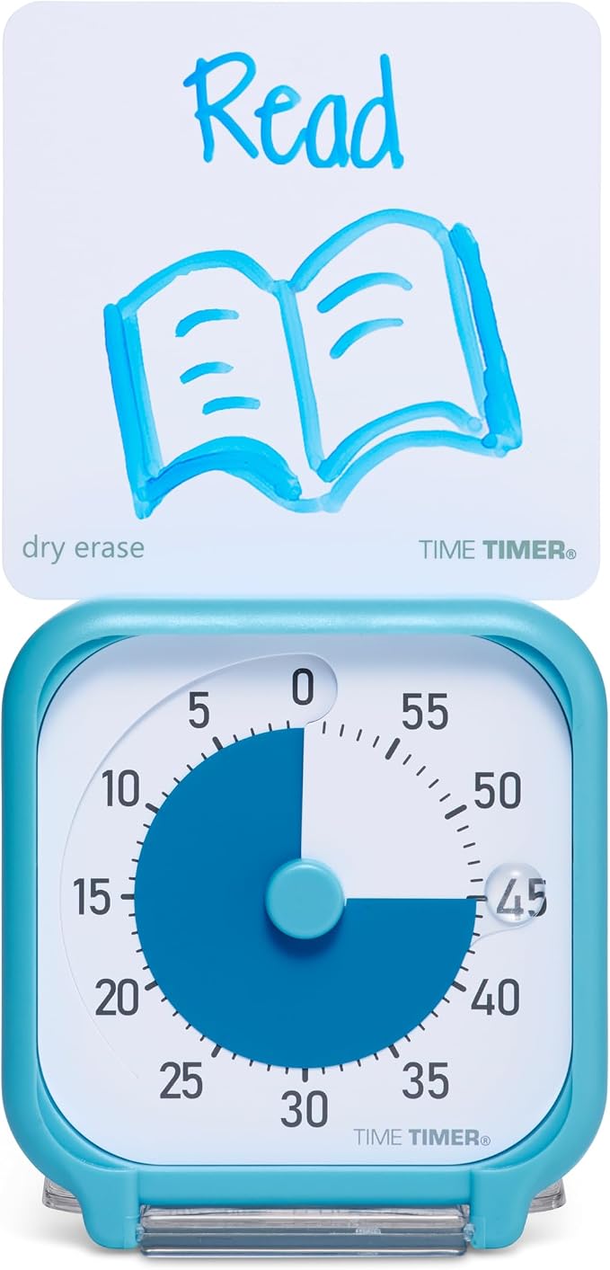 Time Timer 3 Inch Visual Timer – 60-Minute Quiet Portable Countdown Timer for Kids, Teachers, Students & Adults – Helps with Focus, Transitions, ADHD, Autism & Time Blindness – (Blue & White)