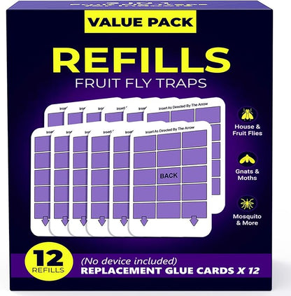 Upgraded Fruit Fly Traps for Indoors, Flying Insect Trap for Fruit Flies, Gnats, Plug in Bug Zapper Indoor with Dual-UV Lights & Trapping, Electric Grid & Glue Traps