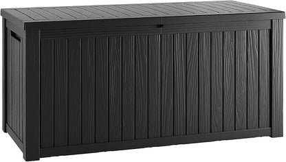 Outdoor Storage Box, 200 Gallon Waterproof Deck Box, Premium Hydraulic Cushion Storage Chest, High-Load Lockable Two-Seater Patio Storage Bench, Large Country Estate, Black
