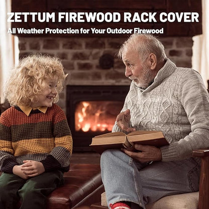 Zettum Firewood Rack Cover 6 Feet - 600D Wood Rack Cover Waterproof & Heavy Duty, 6 Foot Outdoor Log Pile Holder Covers Storage for 6FT Standard Firewood Storage Covers (72 x 24 x 49 Inch)