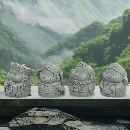 4Pcs Cute Buddha Statue Set | 2 Inch Monk Figurines of Tang Monk, Sun Wukong, Zhu Bajie & Sha Wujing for Office Desk Decor and Chinese Culture Gifts