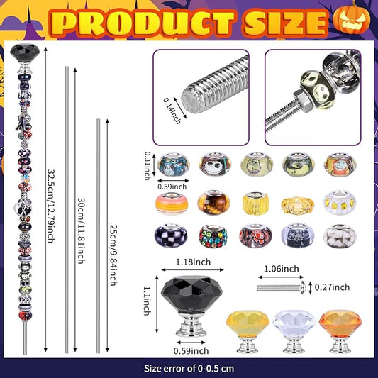 AIPRIDY DIY Crystal Beaded Fairy Wand Garden Stakes Kit, Colorful Decorative Wands with Assembly Guide, 12 or 10 Inch Threaded Rods,Outdoor Garden Decoration Set (174, Black+White+Sun+Diamond Top)
