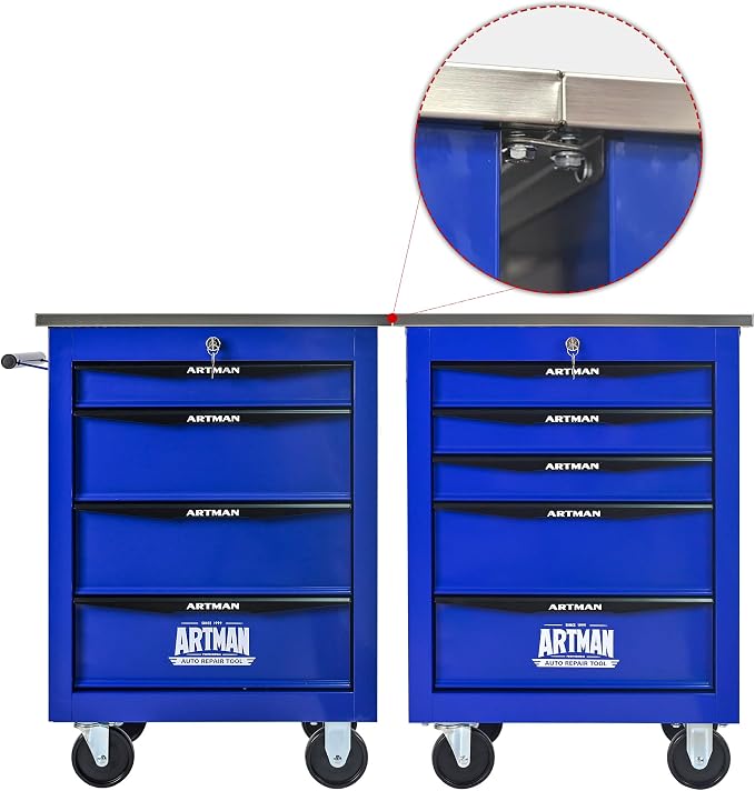 KEIKI 5 Drawers Tool Cart on Wheels,Multifunctional Rolling Tool Chest Tool Storage,Drawers Rolling Tool Trolley Organizer Tool Case for Garage, Warehouse, Workshop, Repair Shop (Blue)