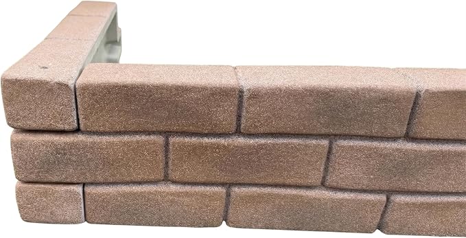 Raised Garden Bed Brick Style Planter Box - Polyurethane 24" x 8" Modular Planter Box Panels Designed for Curves and Straight Edges (6 Panel Pack)