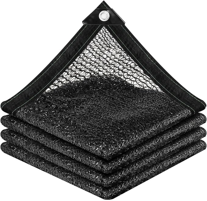 vensovo 30% Sunblock Shade Cloth Net Black Resistant - 10x25 Ft Garden Shade Mesh for Plant Cover, Greenhouse, Chicken Coop, Kennels, Tomatoes Plants