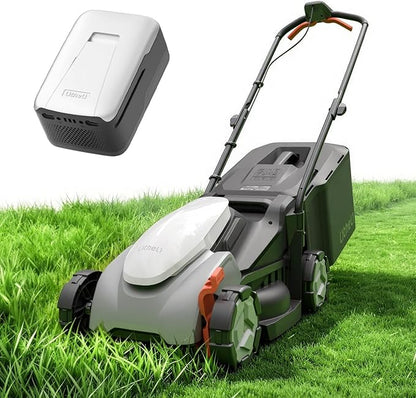 Litheli 14 Inch Battery Lawn Mower with 8.0Ah Long-Life Battery, Brushless Push Mower for Mid-Sized Yards, 5-Position Height, 9 Gallon Bag, Lightweight Design