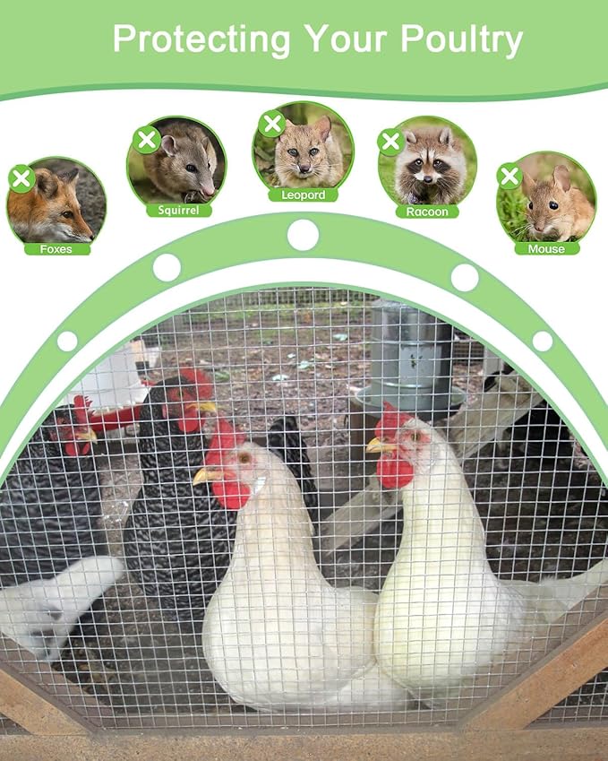 Hardware Cloth 16in x 10ft 1/8 Inch 27 Gauge, Hot-Dipped Galvanized Welded Wire Mesh, Low Carbon Steel, Animal Cage Wire Netting, Garden Wire Mesh