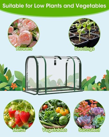 Mini Greenhouse Indoor Outdoor, 23.6*16.2*12.2 Inch Portable Tabletop Plant Greenhouse for Plant Growth and Seedling Propagation, Small Greenhouses for Garden Balcony Windowsill Home Use