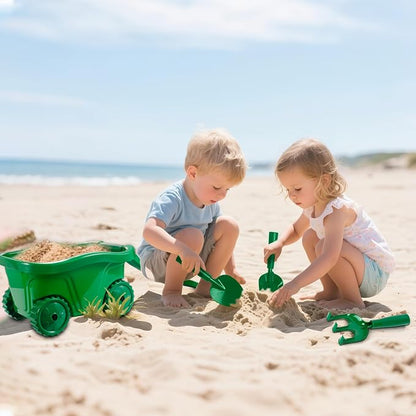 Kids Gardening Tools with Outdoor Yard Wheelbarrow Set Toys, Ages 3+ | Shovel Rake and Trowel, Summer Outdoor Weeds Yard Digging Play, Easter Birthday Gift for Boys Girls Age 3+Years Old