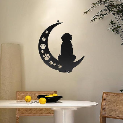 VZVXCC Dog Metal Wall Art Outdoor Decor- 12" Black Metal Wall Sculpture Statues Wall Art Hanging Decoration,Dog Lover Gift for Indoor Outdoor,Garden,Farmhouse,Balcony Patio and Bedroom