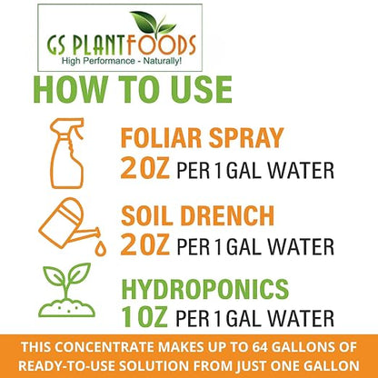 GS Plant Foods Root Ruckus Compost Fertilizer Organic Plant Food - Turbo Charged Compost for Plants - Humic Acid & Sea Kelp Nutritional Root Supplement for Lawns, Soil, Shrubs & Vegetables - 32 Oz