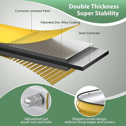 Winpull Raised Garden Bed Kit, 4x2x1ft Galvanized Planter Box with Rubber Safety Edging, Metal Garden Beds for Vegetables, Flowers, Herbs, Backyard & Patio (Cream Yellow)