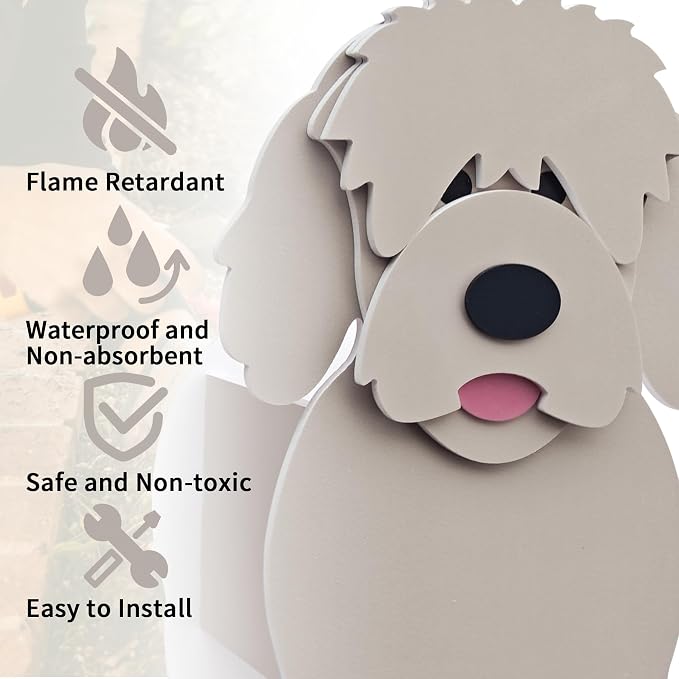 Golden Dou Dog Planter, Cute Animal Shape Flower Planters, Plant Pots for Indoor/Outdoor Garden Decor, Unique Gifts/Souvenirs for Pet Lovers (Large)