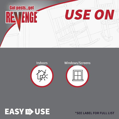 REVENGE No Escape Window Fly Catchers, Pack of 4 Non-Toxic Sticky Tape Strips for Indoor Use, Attract & Trap Insects