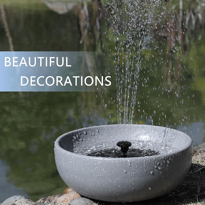 Solar Bird Bath,11.2" Solar Fountain birdbaths for Outdoors,Bird Bath Bubbler,for Garden Patio Terrace Decoration