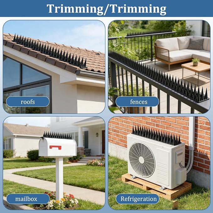 Bird Spikes, 20 Pack Pigeon for Small Birds Raccoon Cats Defender for Outside to Keep Squirrel Away for Railing and Roof