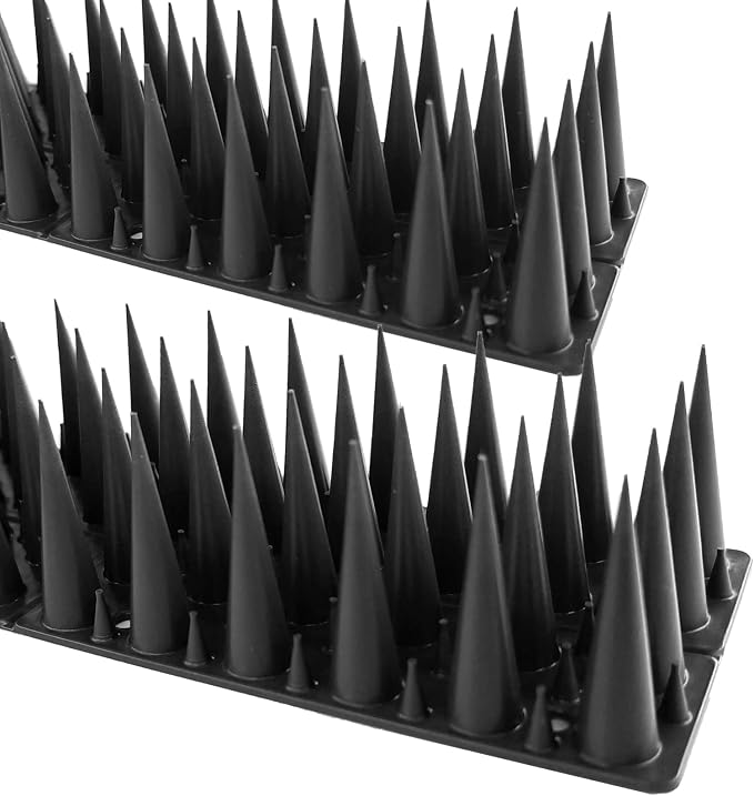 DY.2ten Bird Spikes, 11.8in Deterrent Spike, 10-Pack (9.8ft Total) Fence Spikes Bird for Outside to Keep Bird Squirrel Raccoon Pigeon Cat Away and Keep Birds from Building Nest, Easy to Install