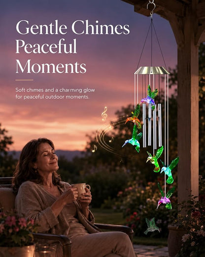 Nacome Wind Chimes for Outside: Tubes Memorial Wind Bell Mother's Day Birthday Gifts for Mom Women Grandma Her - Yard Garden Indoor Outdoor Decor (Hummingbird)