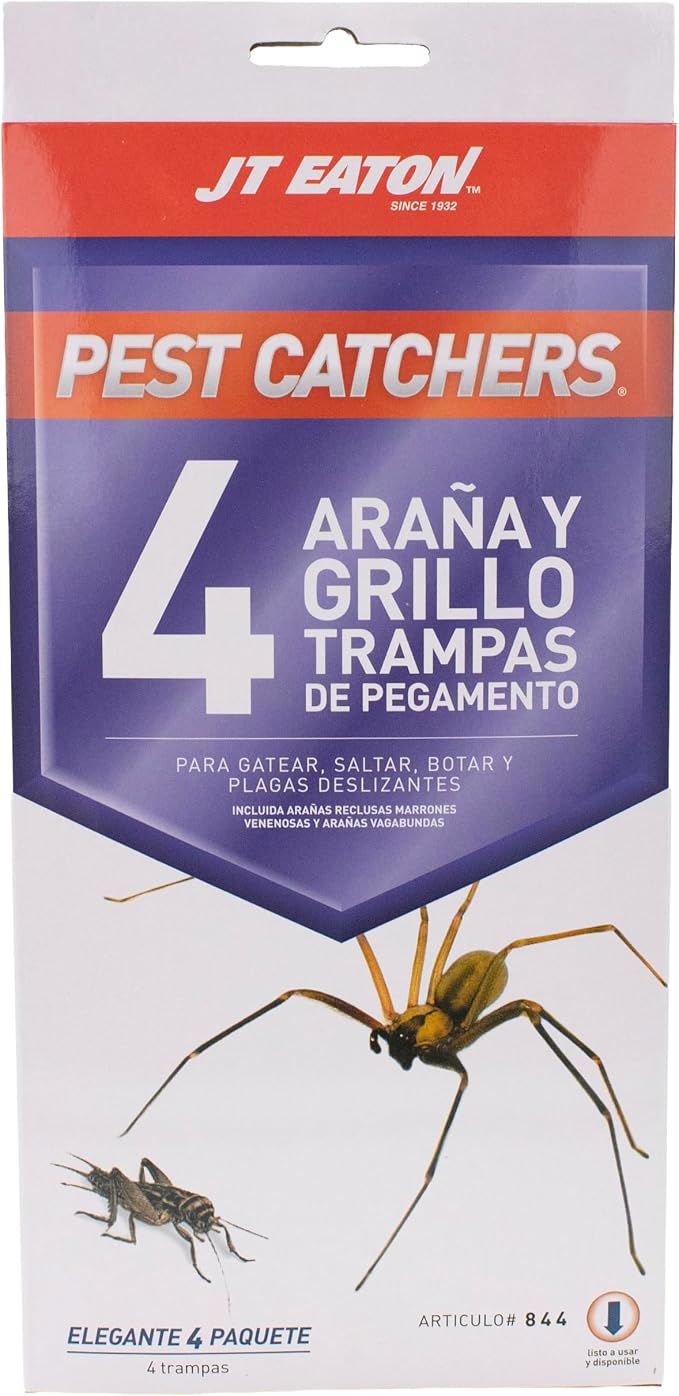 JT Eaton Glue Trap - for Crickets and Spiders, Home Pest Control - 4 Pack - Multi Material