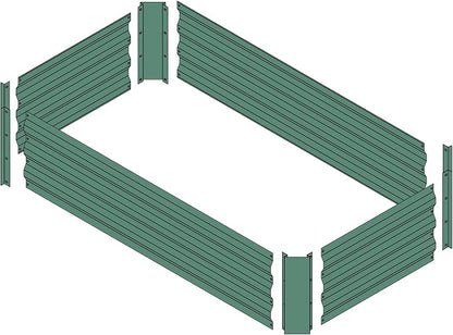 4x2x1ft Green Metal Raised Garden Bed Kit, Galvanized Outdoor Planter Box for Vegetables, Flowers, Herbs, and Succulents,60 Gallon Capacity