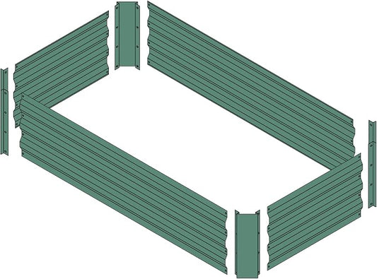 4x2x1ft Green Metal Raised Garden Bed Kit, Galvanized Outdoor Planter Box for Vegetables, Flowers, Herbs, and Succulents,60 Gallon Capacity