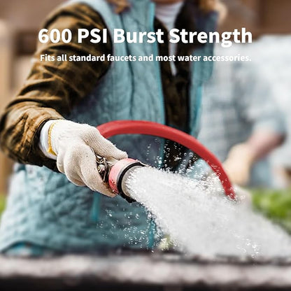 Garden Hose 25ft x 3/4” Hot Water Hose, Heavy Duty -50°F to 190°F,Burst 600Psi Flexible Upgraded Rubber Hoses,3/4” Solid Fittings for All-weather Outdoor Lawn & Garden