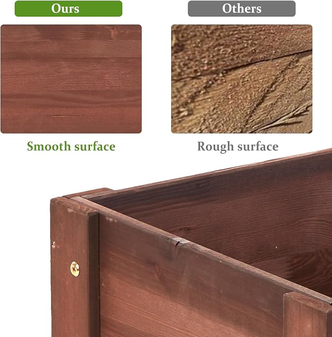 Raised Garden Bed with Legs, 31x16x30 in Planter Boxes Outdoor, Elevated Wooden Planter Box Standing Growing Bed for Gardening, Backyard, Patio and Balcony (Coffee, 31x16x30)