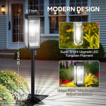 ELECLINK Solar Pathway Lights Outdoor, 12 Pack Upgraded Bright Solar Lights Outdoor Waterproof, Bright Up to 15 Hrs Garden Light for Yard Patio Lawn Path Walkway Driveway Outside Decor(Cool White)