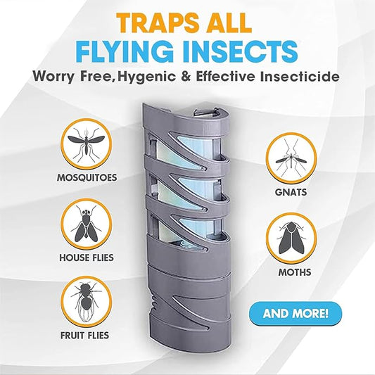 Gardner - Fly Trap Indoor for Home, Fruit Fly Trap for Indoors, Plug in Bug Catcher, Gnat Traps for House Indoor, Fruit Fly Traps for Indoors, Made in USA, Flyweb (Grey)