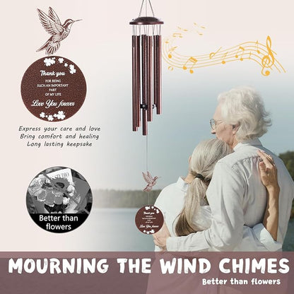 Outdoor Wind Chimes, 37 inch, Hummingbird Windchime, Suitable for Home Decoration, can be Used in Gardens, patios, Balconies, etc. Gift That Expresses Sympathy for Mothers, Grandmothers or Friends.
