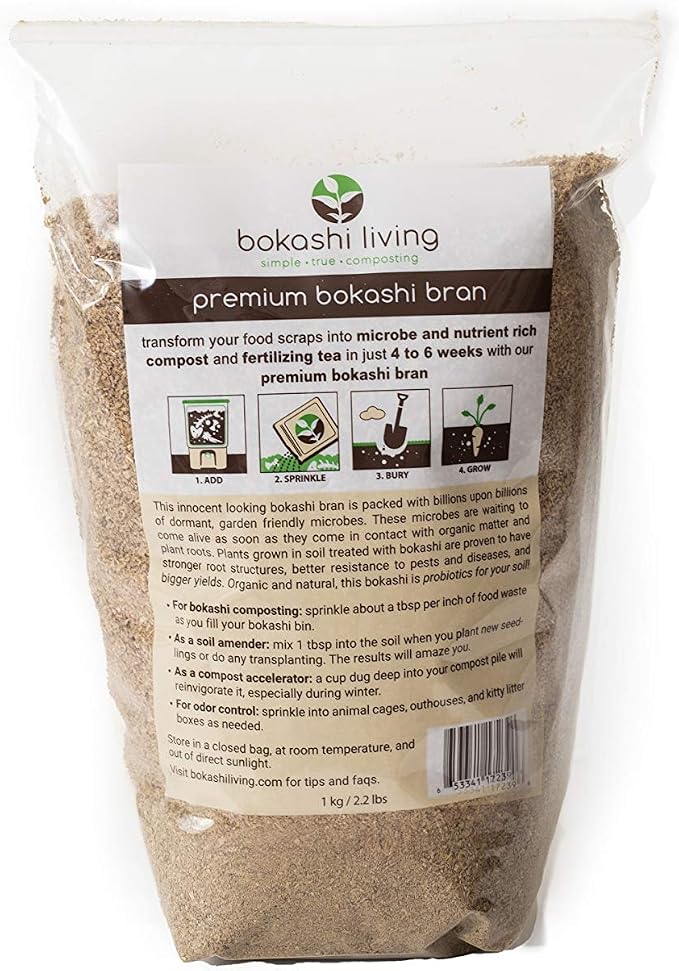 Premium Bokashi Composting Starter Kit (Includes 1 Bokashi Bin, 2.2lbs of Bokashi Bran and Full Instructions)
