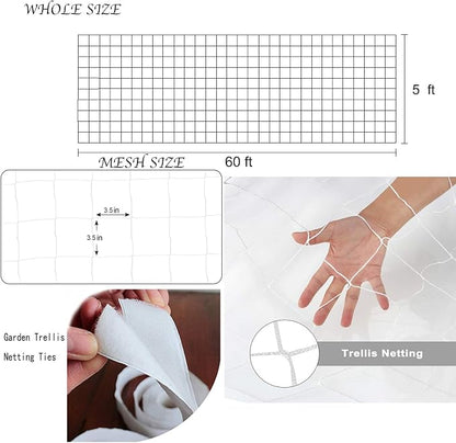 BaseGoal All-Weather Trellis Netting Mesh Plant Garden Vine Growing Flexible String Net