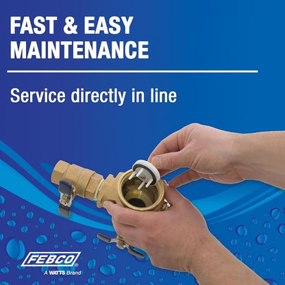 Febco 765 Series 1" Bronze Pressure Vacuum Breaker Backflow Preventer, Quarter Turn Shutoff, NPT Connections, Freeze Sensor with SentryPlus Alert Technology, Industrial Plants, Irrigation System