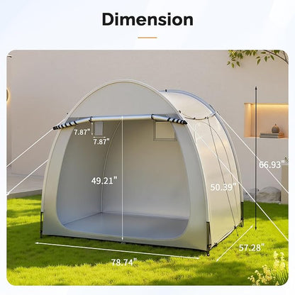 VINGLI Bike Storage Shed Tent for 4-5 Bikes, Outdoor Portable Bicycle Storage Shed with Carry Bag, Waterproof Bike Tent for Motorcycle, Garden Tools, Lawn Mower, Light Gray