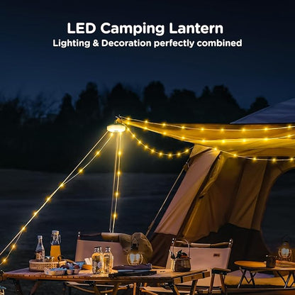 OGERY 3-Pack Camping String Lights, 32.8FT Rechargeable Lights